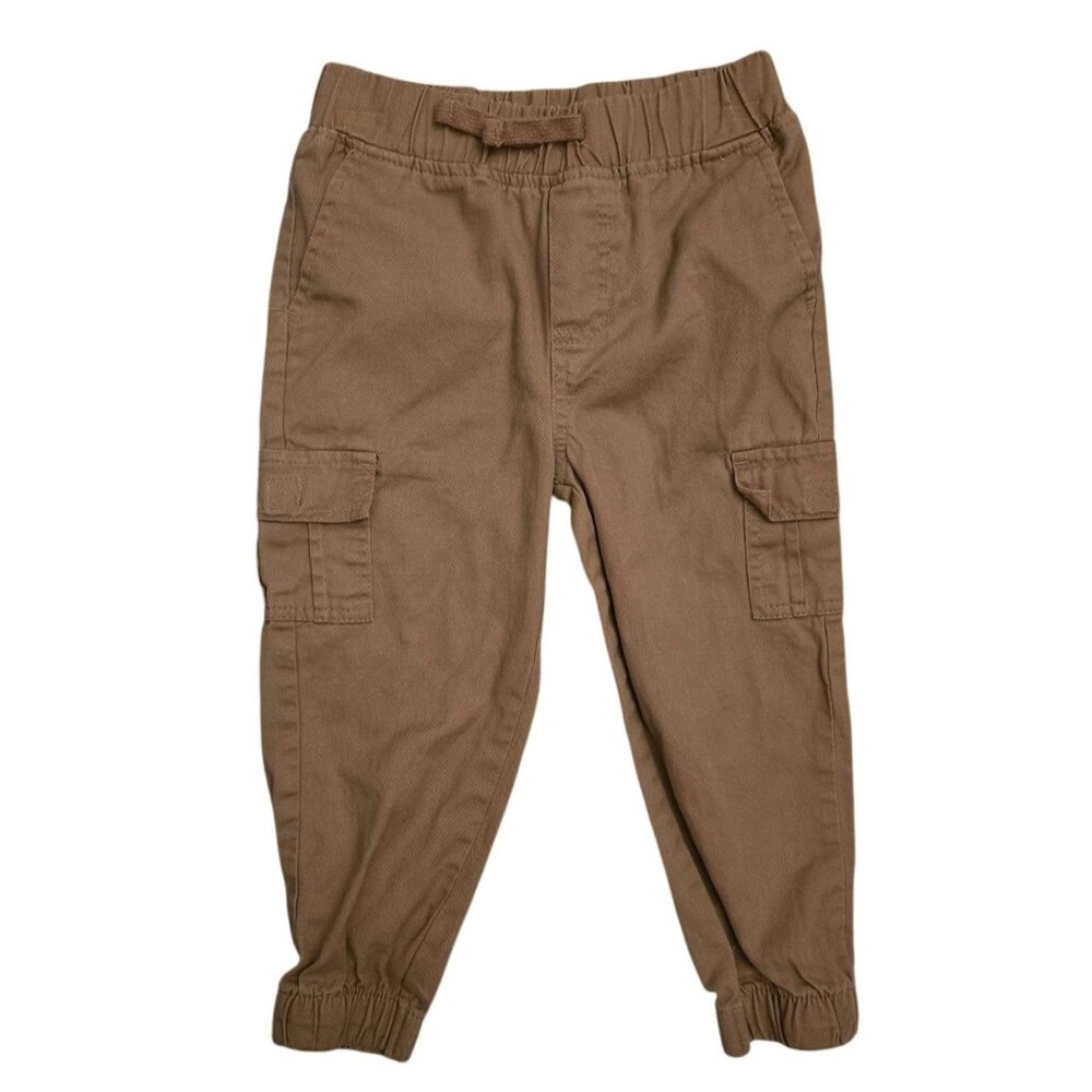 Ben Sherman Kids Brown Cargo Pants With Elastic Waist & Cuffs